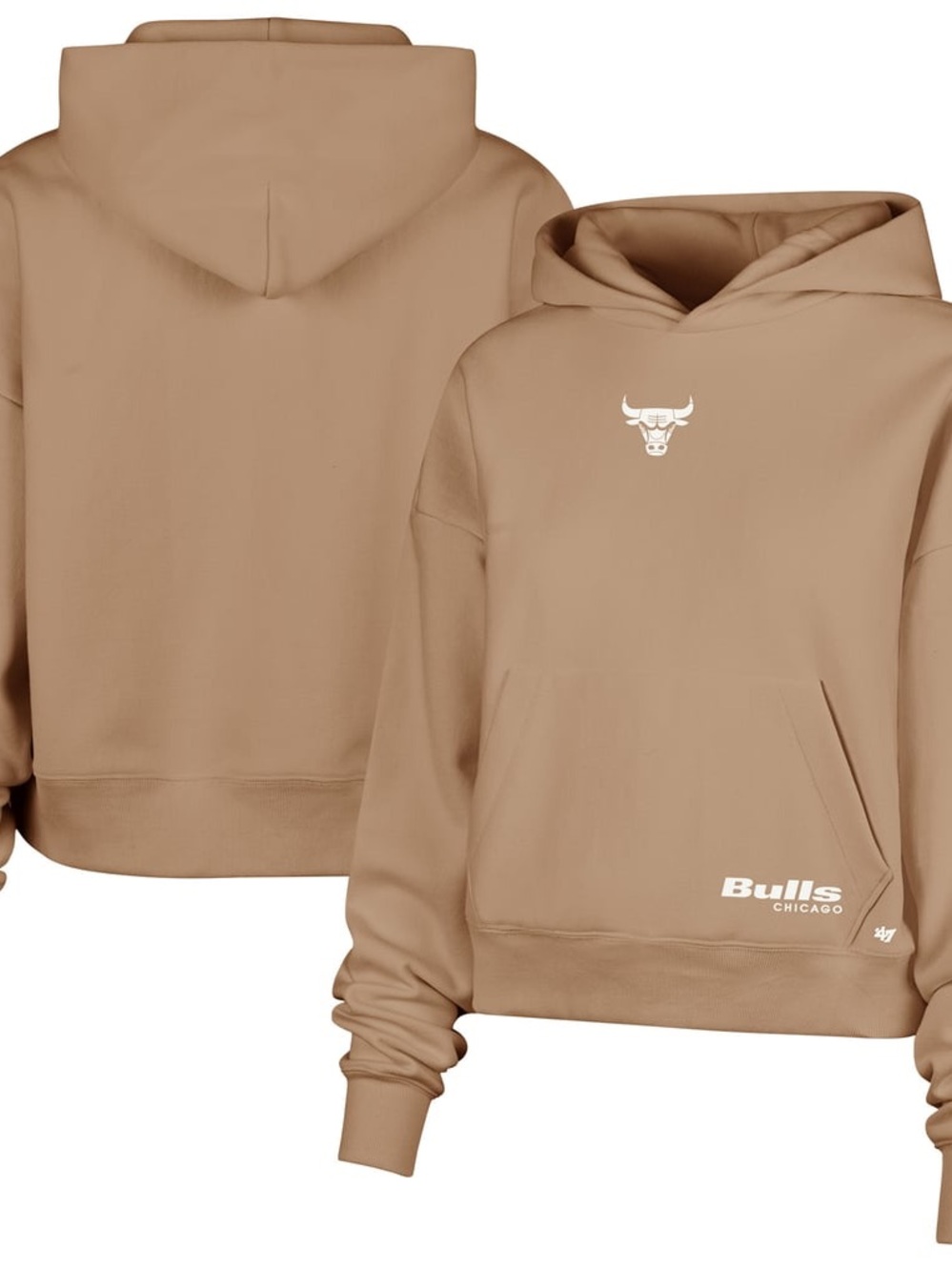 Women's Chicago Bulls '47 Tan Sue Foundation Hoodie Sweatshirt Large